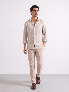 Men's Natural Linen Lyocell Regular Fit Shirt