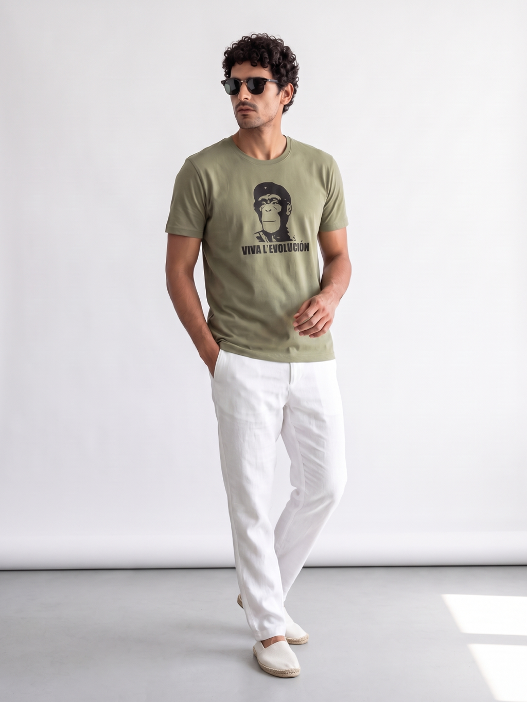 Men's 100% Organic Cotton Regular Fit Tshirt Olive