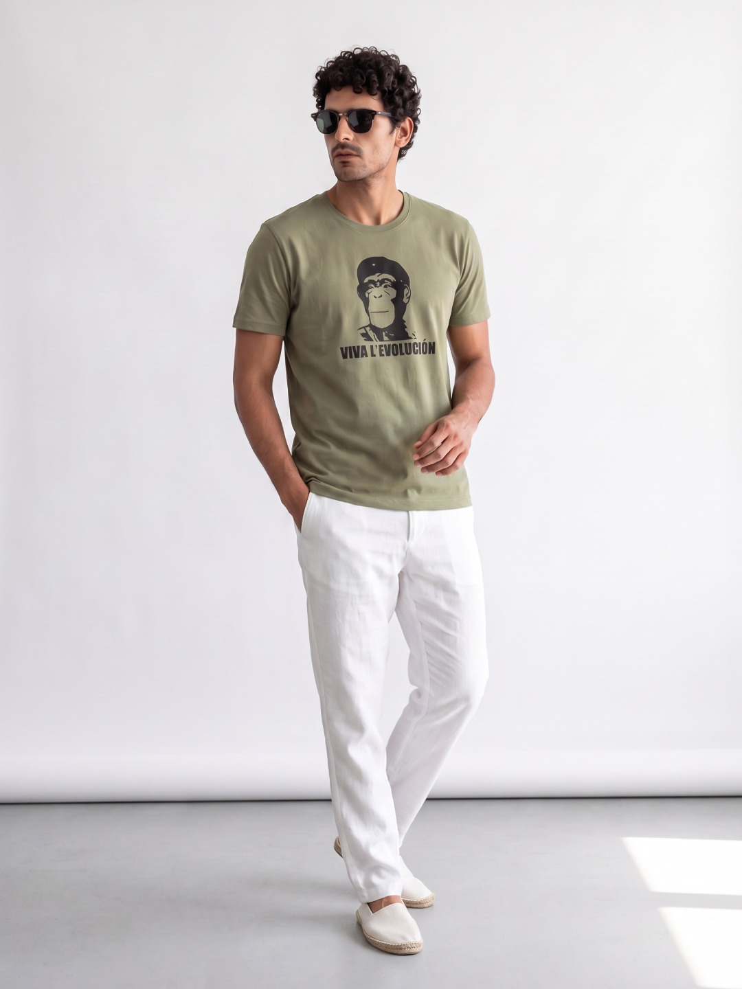 Men's 100% Organic Cotton Regular Fit Tshirt Olive