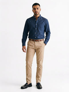 Men's Navy Oxford 100% Cotton Regular Fit Shirt
