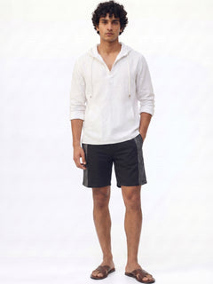 Men's White Linen Cotton Regular Fit Shirt