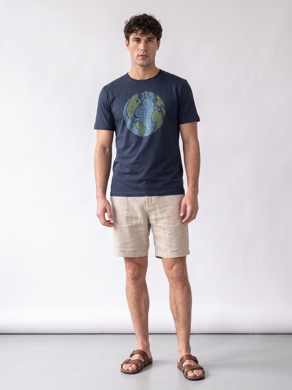 Men's Navy 100% Organic Cotton Regular Fit Tshirt