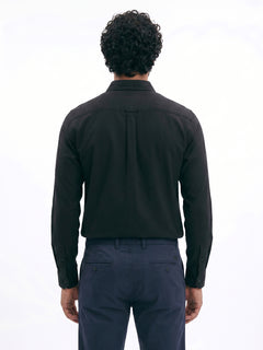 Men's Black 100% Cotton Regular Fit Shirt