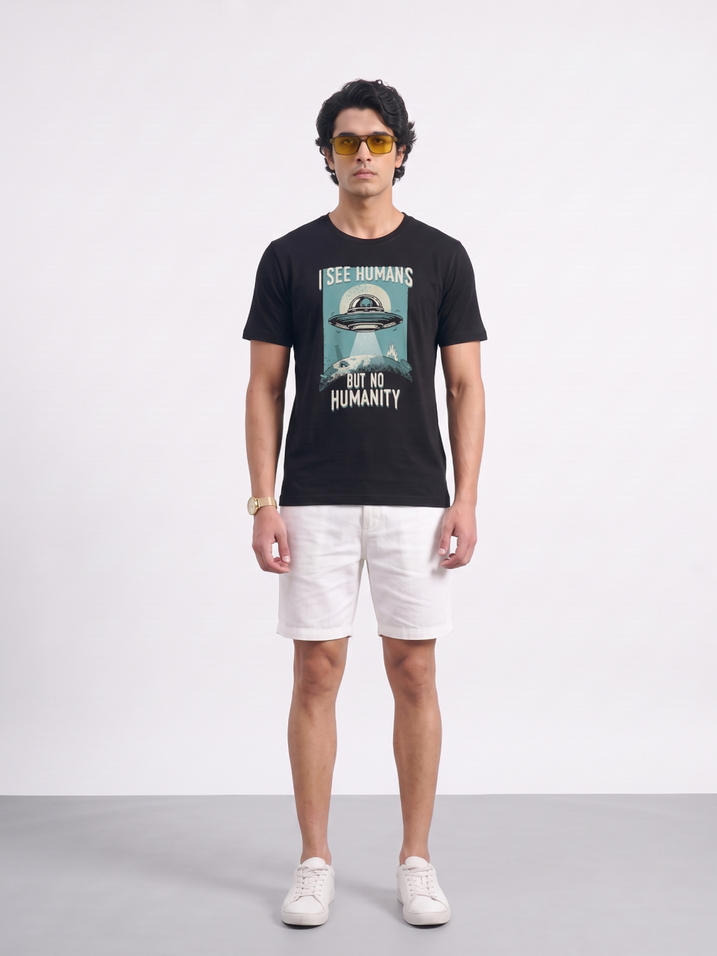 Men's 100% Organic Cotton Regular Fit Tshirt Black