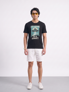 Men's 100% Organic Cotton Regular Fit Tshirt Black
