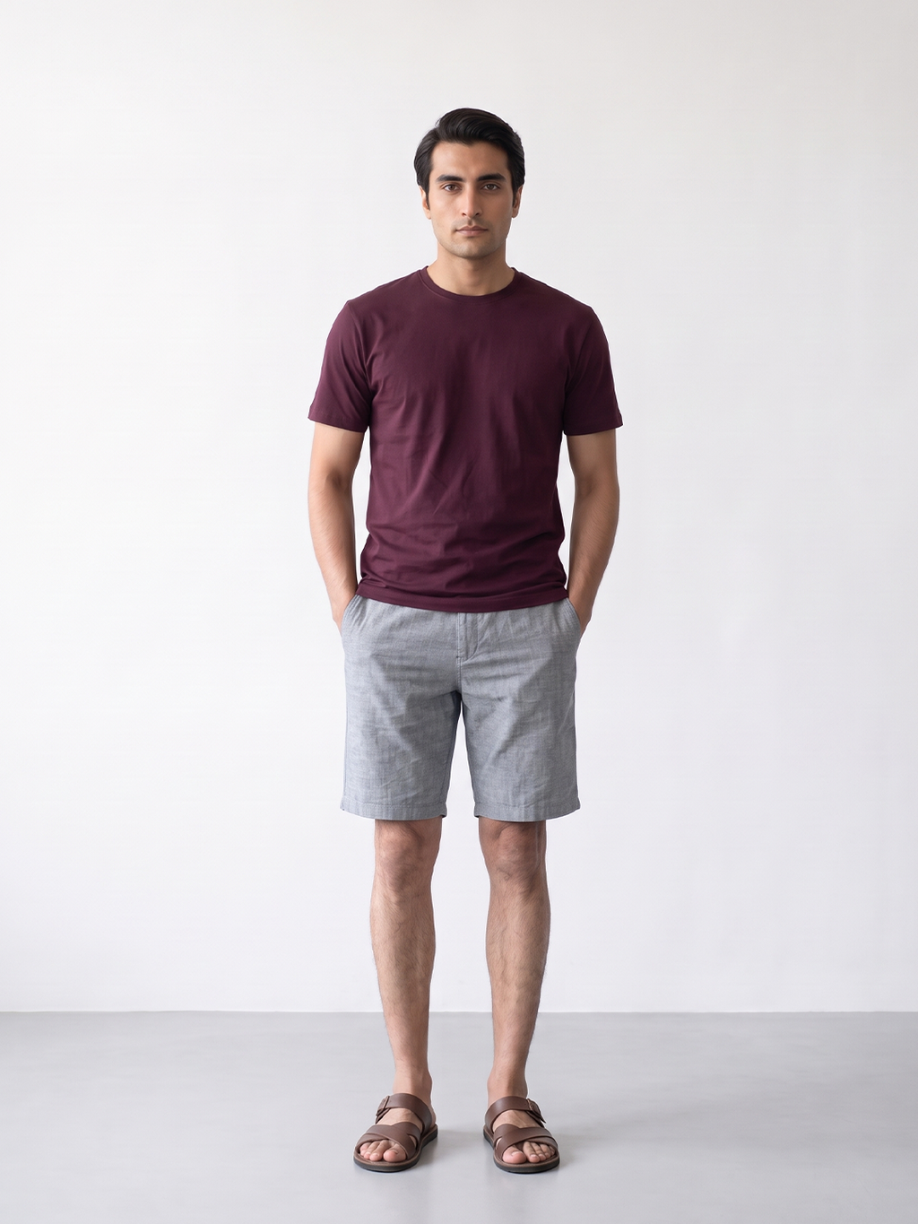 Men's 100% Cotton Regular Fit Tshirt Wine