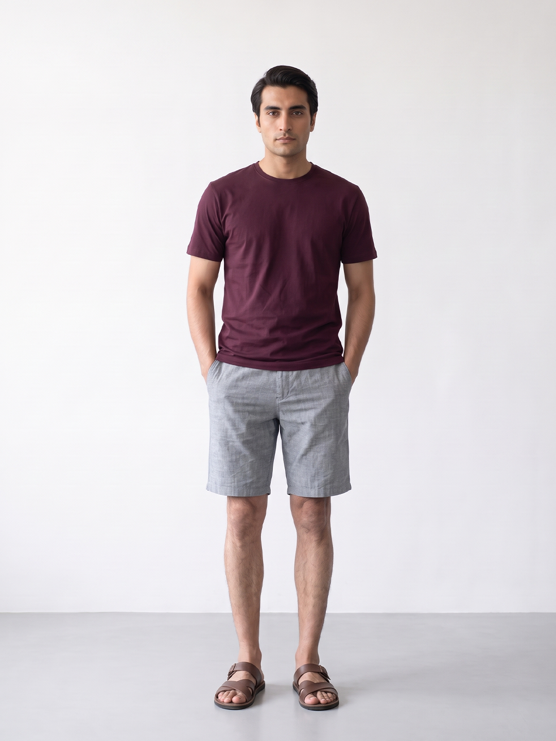 Men's 100% Cotton Regular Fit Tshirt Wine