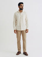 Men's Offwhite 100% Cotton Regular Fit Shirt