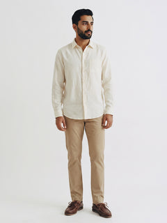 Men's Offwhite 100% Cotton Regular Fit Shirt