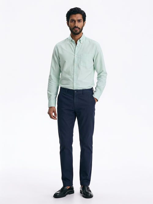 Men's Mint 100% Cotton Regular Fit Shirt