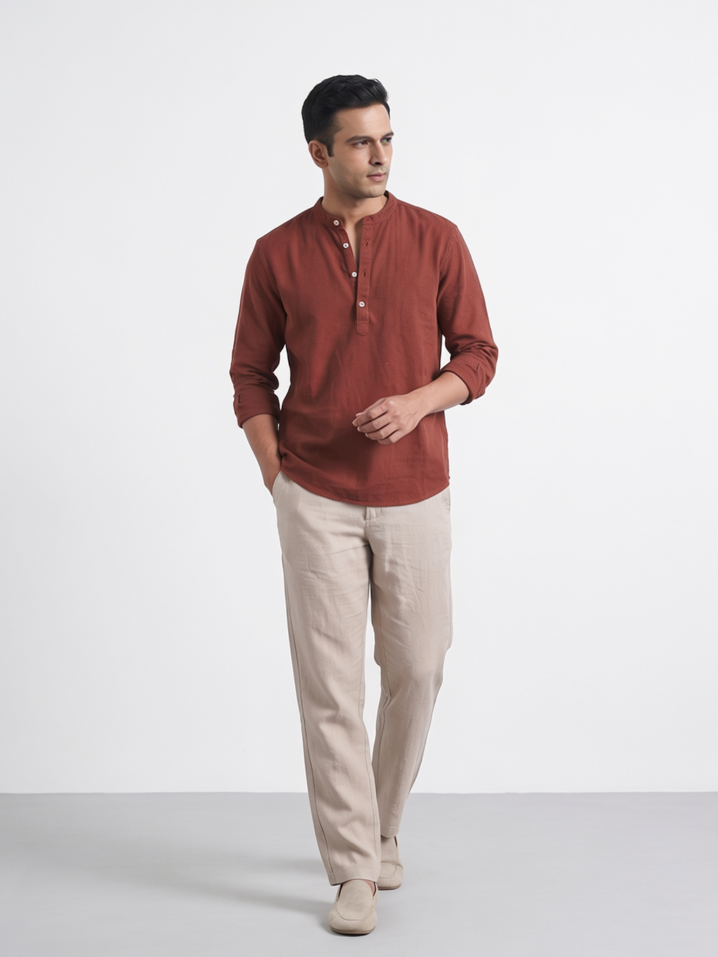Men's Rust 100% Cotton Regular Fit Shirt
