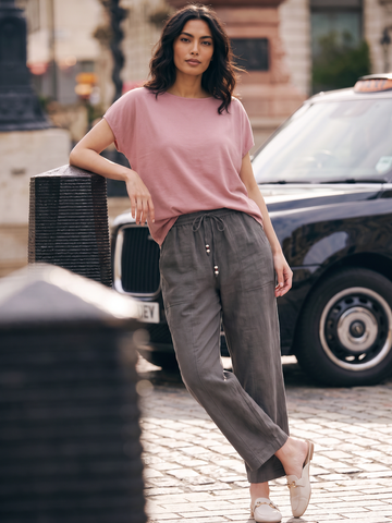 Women's Moss 100% Linen Regular Fit Pant