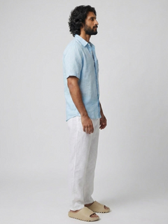 Men's Sky 100% Linen Regular Fit Shirt