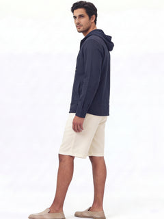 Men's Navy Linen Cotton Regular Fit Shirt