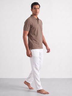 Men's Brown 100% Organic Cotton Regular Fit Tshirt