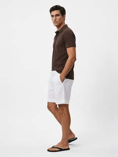 Men's Brown Cotton Elastane Slim Fit Tshirt