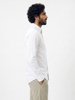 Men's 100% Cotton Regular Fit Collared Shirt White