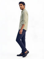 Men's Green Cotton Lycra Regular Fit Shirt