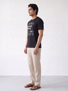Men's 100% Organic Cotton Regular Fit Tshirt Black