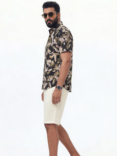 Men's Olive Modal Cotton Regular Fit Shirt