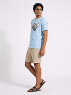 Men's Blue 100% Organic Cotton Regular Fit Tshirt