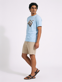 Men's Blue 100% Organic Cotton Regular Fit Tshirt