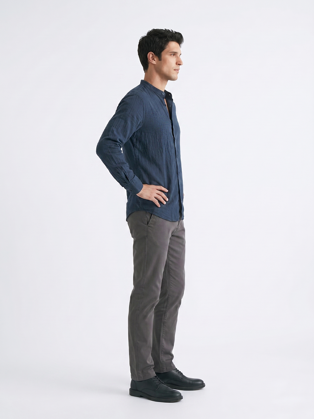 Men's Navy 100% Cotton Regular Fit Shirt