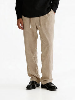 Men's Natural Cotton Linen Regular Fit Pant