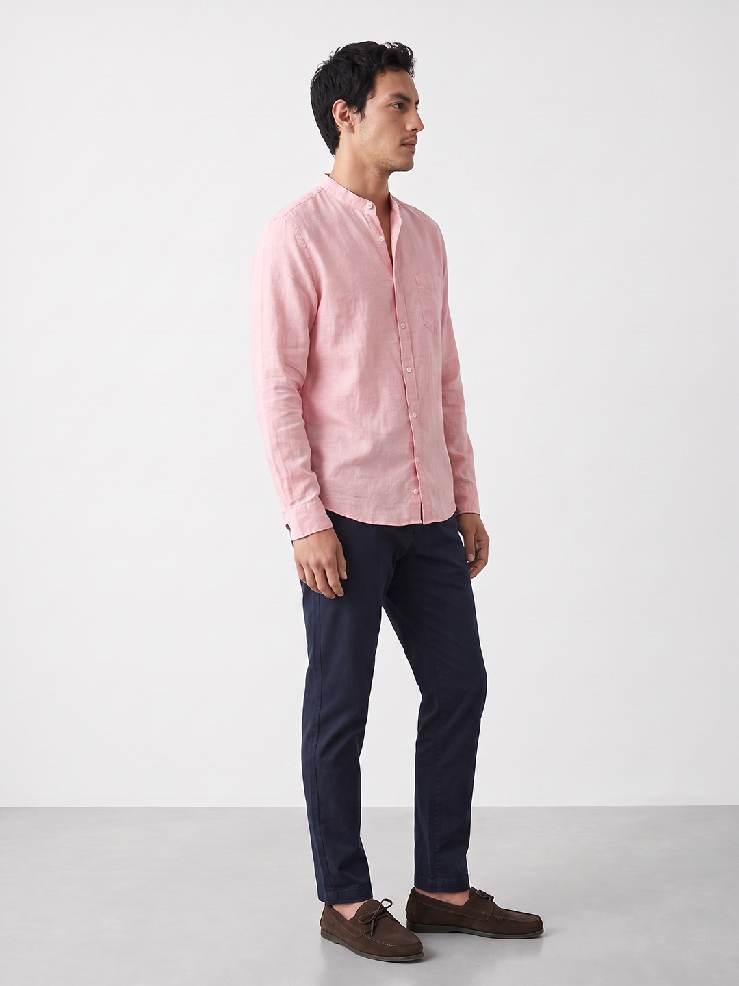 Men's Pink 100% Cotton Regular Fit Shirt
