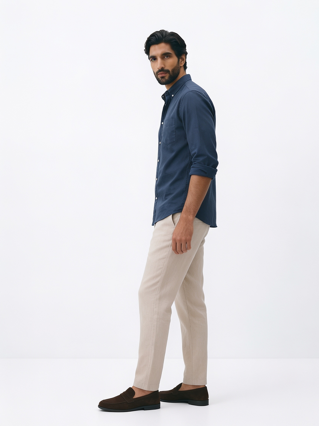 Men's Natural 100% Linen Regular Fit Pant
