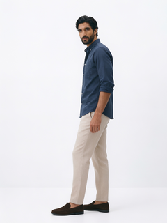 Men's Natural 100% Linen Regular Fit Pant