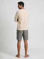 Men's Offwhite Cotton Polyester Loose Fit Shirt