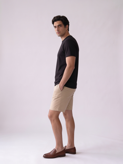 Men's Black Cotton Elastane Slim Fit Tshirt