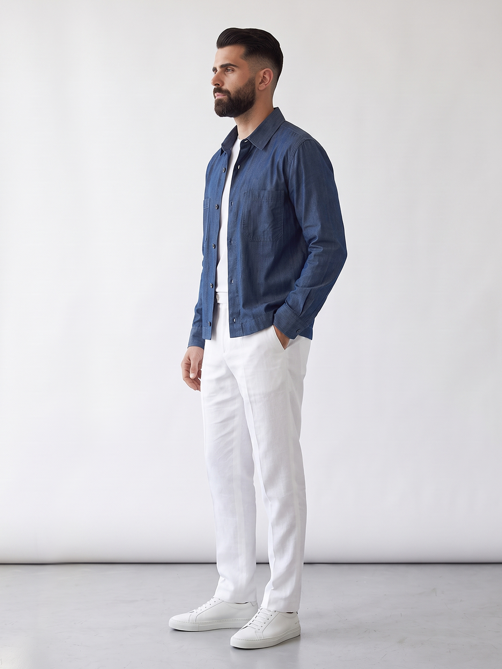 Men's 100% Cotton Regular Fit Jacket Navy
