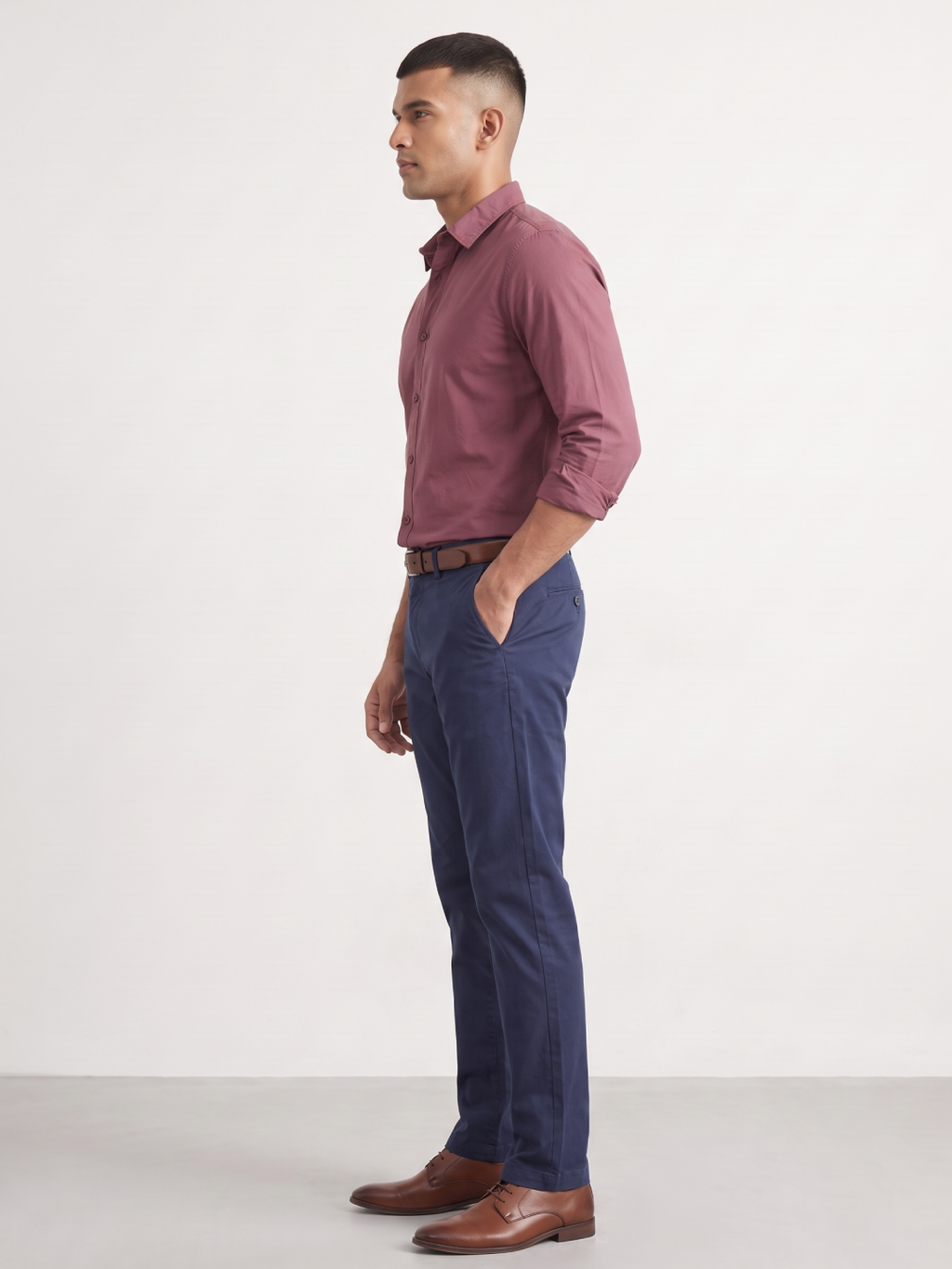 Men's 100% Cotton Regular Fit Shirt Wine