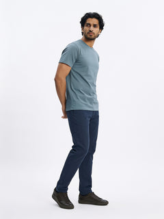 Men's Olive Cotton Bamboo Elastane Regular Fit Tshirt