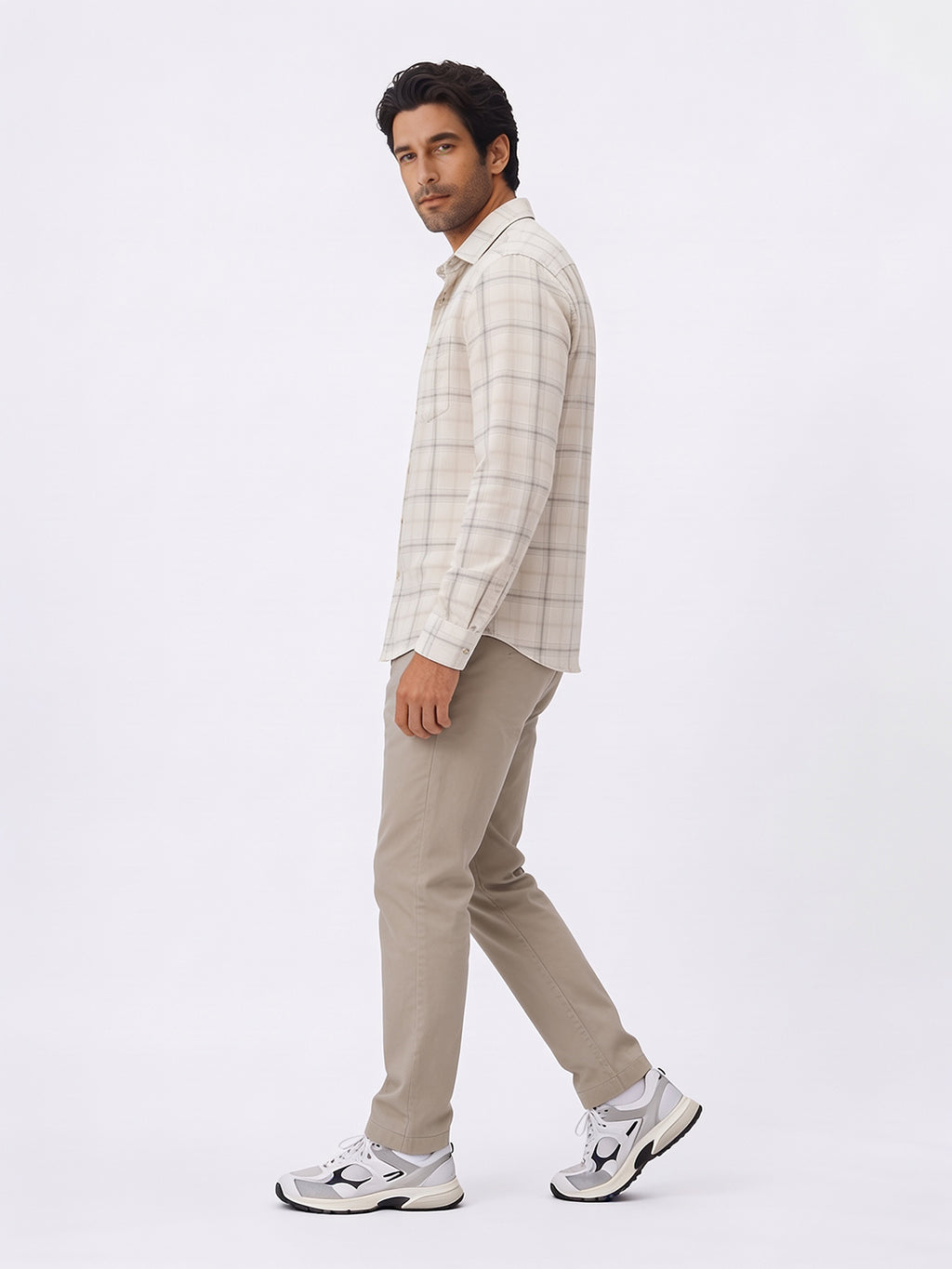 Men's Green Cotton Lycra Slim Fit Pant