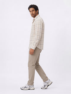 Men's Green Cotton Lycra Slim Fit Pant