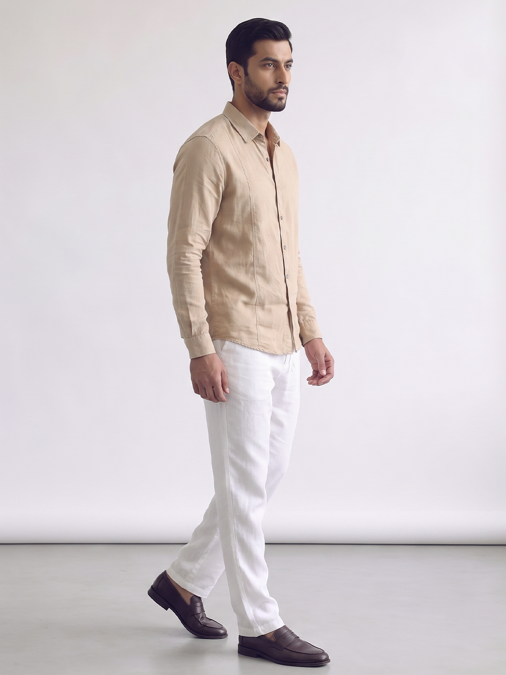 Men's Tencel Linen Regular Fit Shirt Natural