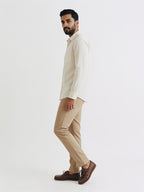 Men's Offwhite 100% Cotton Regular Fit Shirt