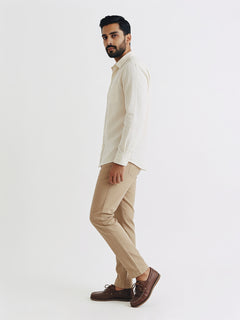 Men's Offwhite 100% Cotton Regular Fit Shirt