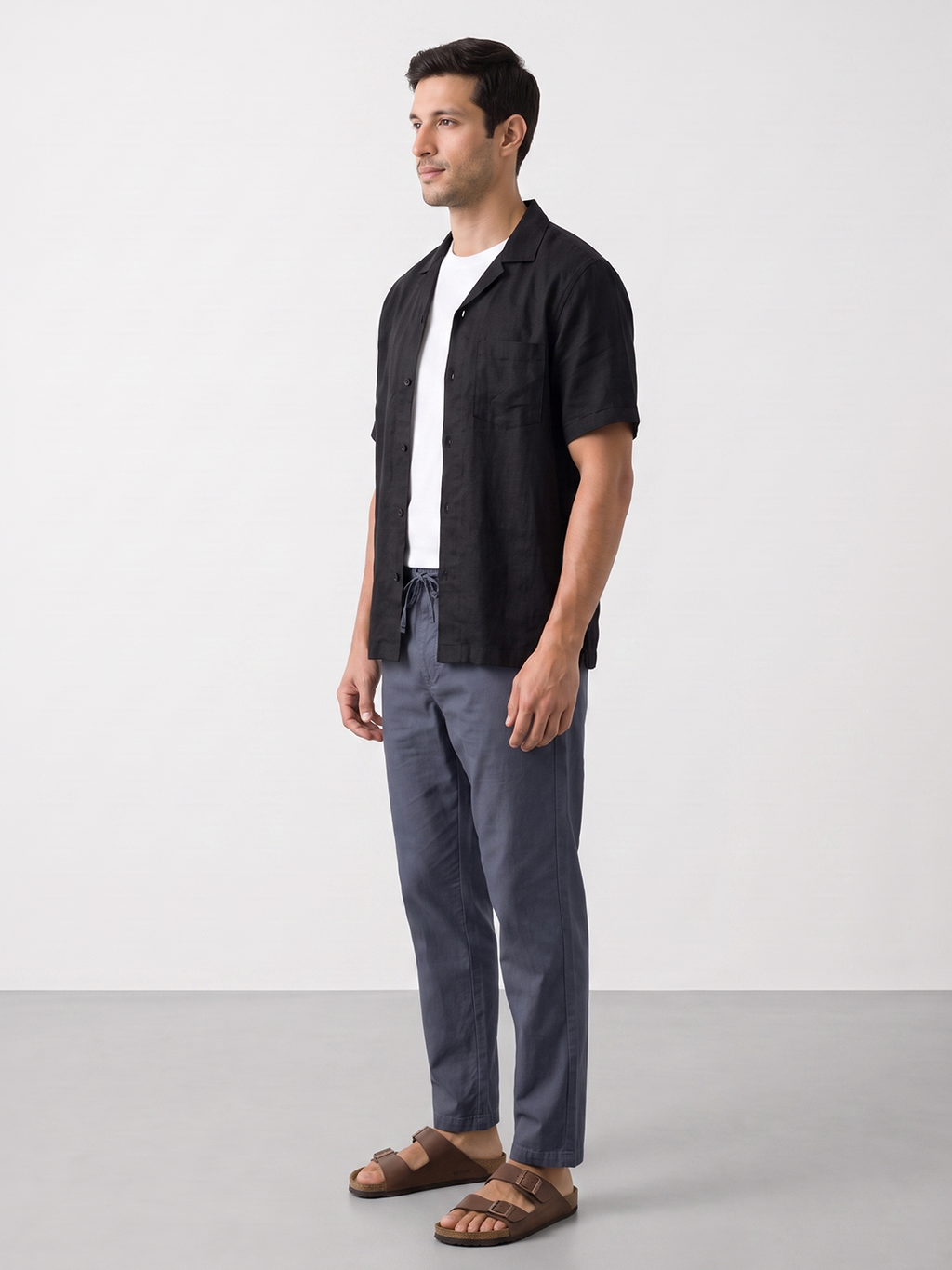 Men's Cotton Lycra Regular Fit Pocket Pants Navy