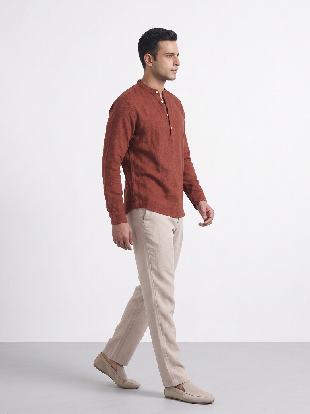 Men's Rust 100% Cotton Regular Fit Shirt