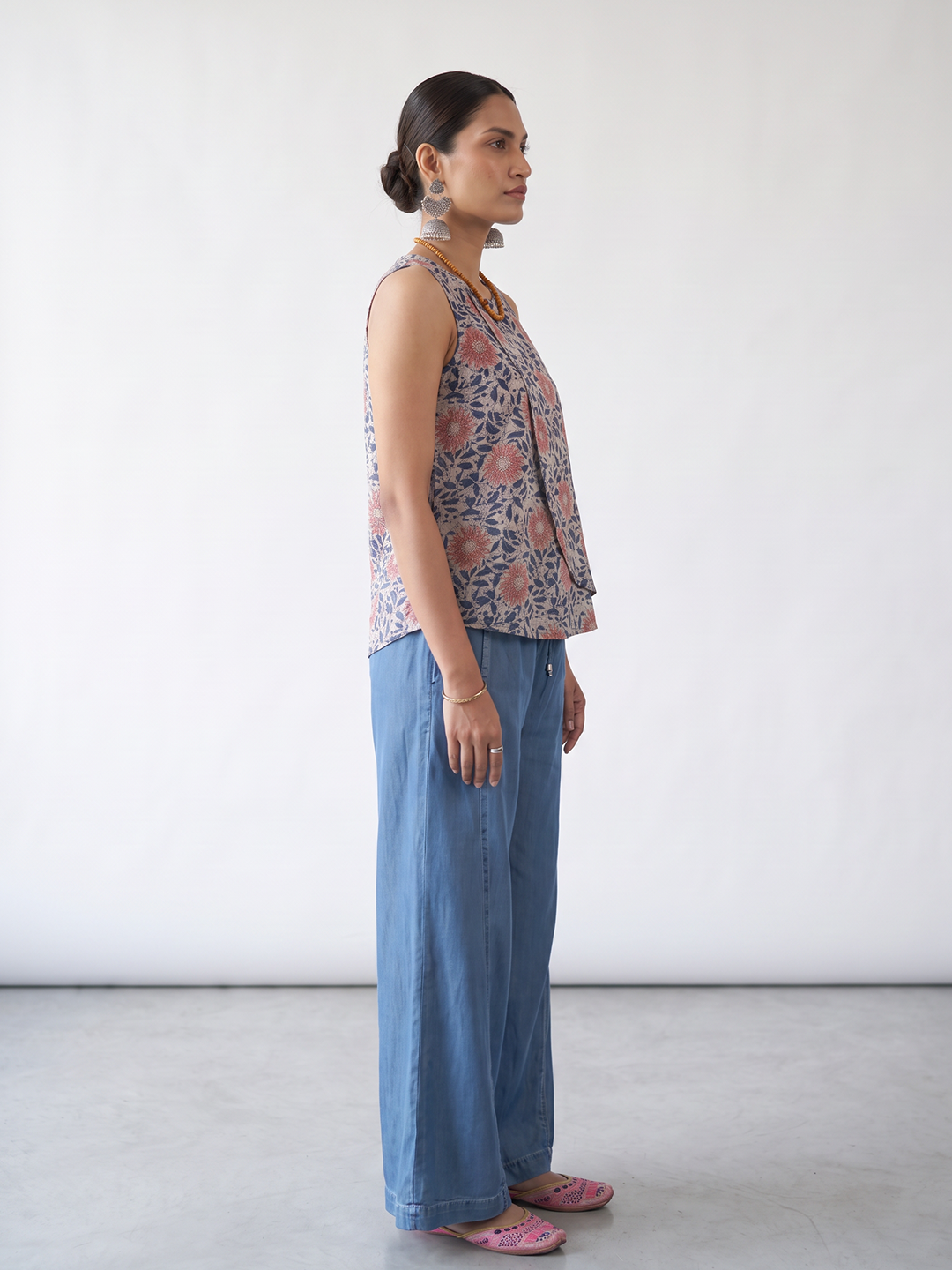 Women's Cotton Silk Regular Fit Blouse Peach