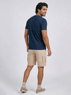 Men's Navy Cotton Bamboo Elastane Regular Fit Tshirt