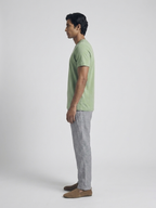 Men's Green Cotton Bamboo Elastane Regular Fit Tshirt