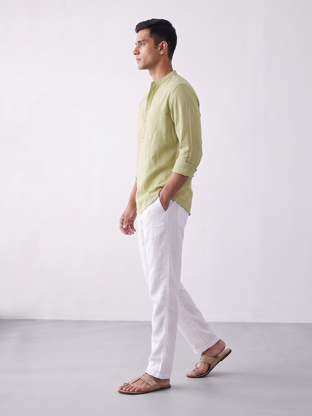 Men's Green 100% Cotton Regular Fit Shirt