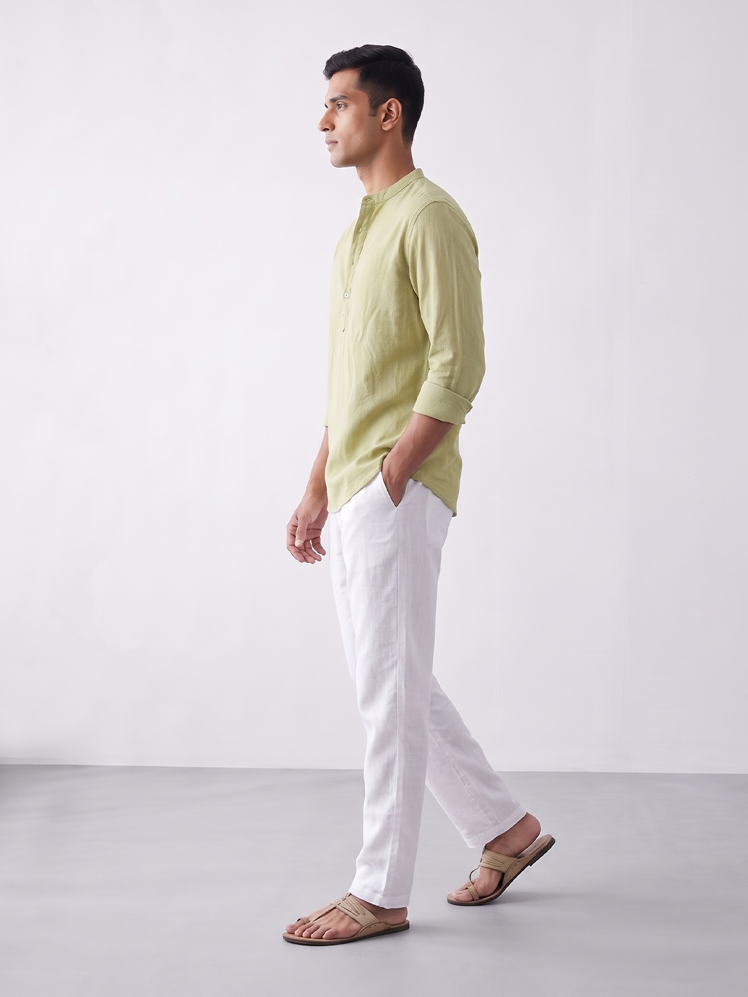 Men's Green 100% Cotton Regular Fit Shirt