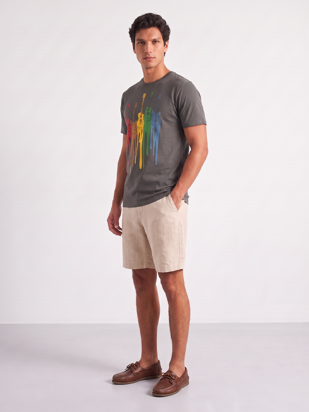 Men's 100% Organic Cotton Regular Fit Tshirt Charcoal