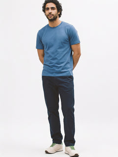 Men's Blue Cotton Bamboo Elastane Regular Fit Tshirt